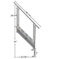 Extreme Max 3005.3843 Universal Mount Aluminum Dock Stair - 4-Step