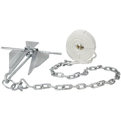 Extreme Max 3006.6717 Complete Slip Ring Anchor Kit with Rope / Anchor Chain / Shackle - #7 / 4.5 lbs.