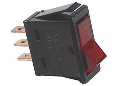 J T & T PRODUCTS 2602J RED ILLUMINATED ROCKER 20A 12V S.P.S.T. 1 PC