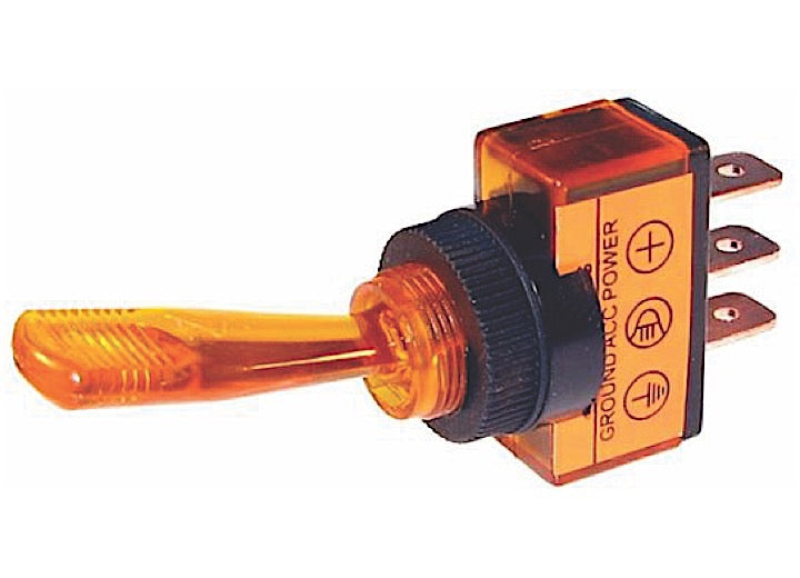 J T & T PRODUCTS 2617J AMBER ILLUMINATED TOGGLE 20A 12V S.P.S.T. 1 PC