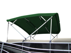 Carver A(8SQ)4893UBL-15 8'L 4-Bow SQ Tube Pontoon Bimini Top Kit with Light Cut-Out & Zippered Sleeves - 48"H, Fits 96"-102" W, Forest Green