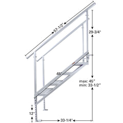 Extreme Max 3005.4251 Jumbo-Tread Universal Mount Dock Stairs with Railing - 4-Step