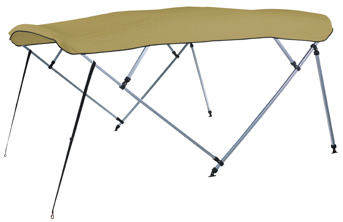 Carver A(8SQ)4893UB-16 8'L 4-Bow SQ Tube Pontoon Bimini Top Kit - 48"H, Fits 96"-102" W, Toast