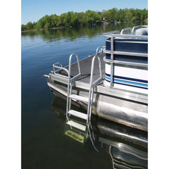 Extreme Max 3005.3380 Heavy Duty Aluminum Pontoon & Dock Ladder - 4 Steps, 15" Wide Steps, 45" Below-Deck Reach, 300 lbs. Weight Capacity