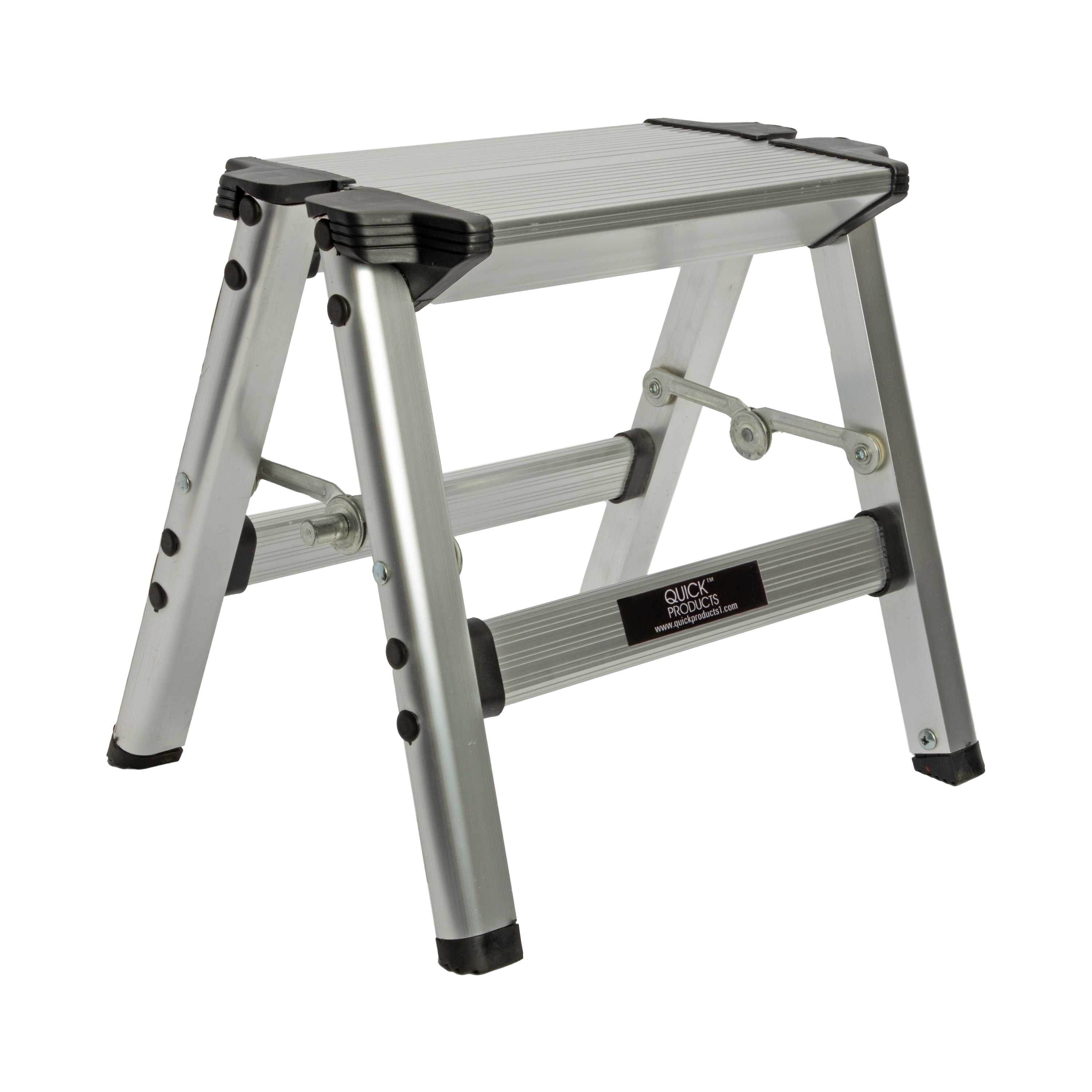 Quick Products QP-FOSS Slim-Profile Easy Folding One-Step Stool - 200 lbs. Capacity