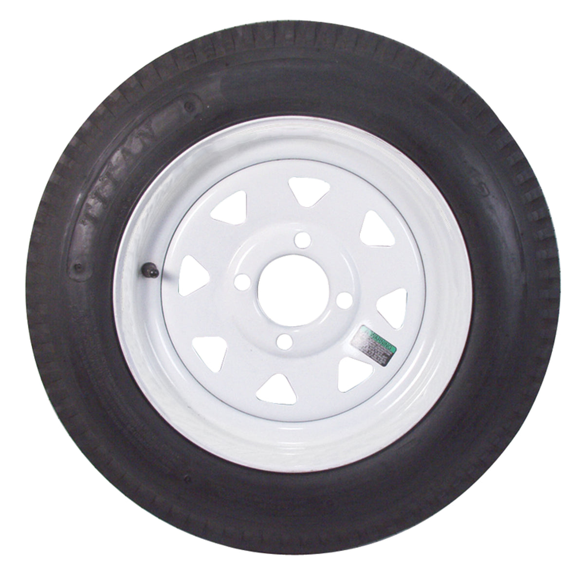 Americana Tire and Wheel 3S030 Economy Bias Tire and Wheel ST175/80D13 B/4-Hole - White Pinstripe Spoke Rim