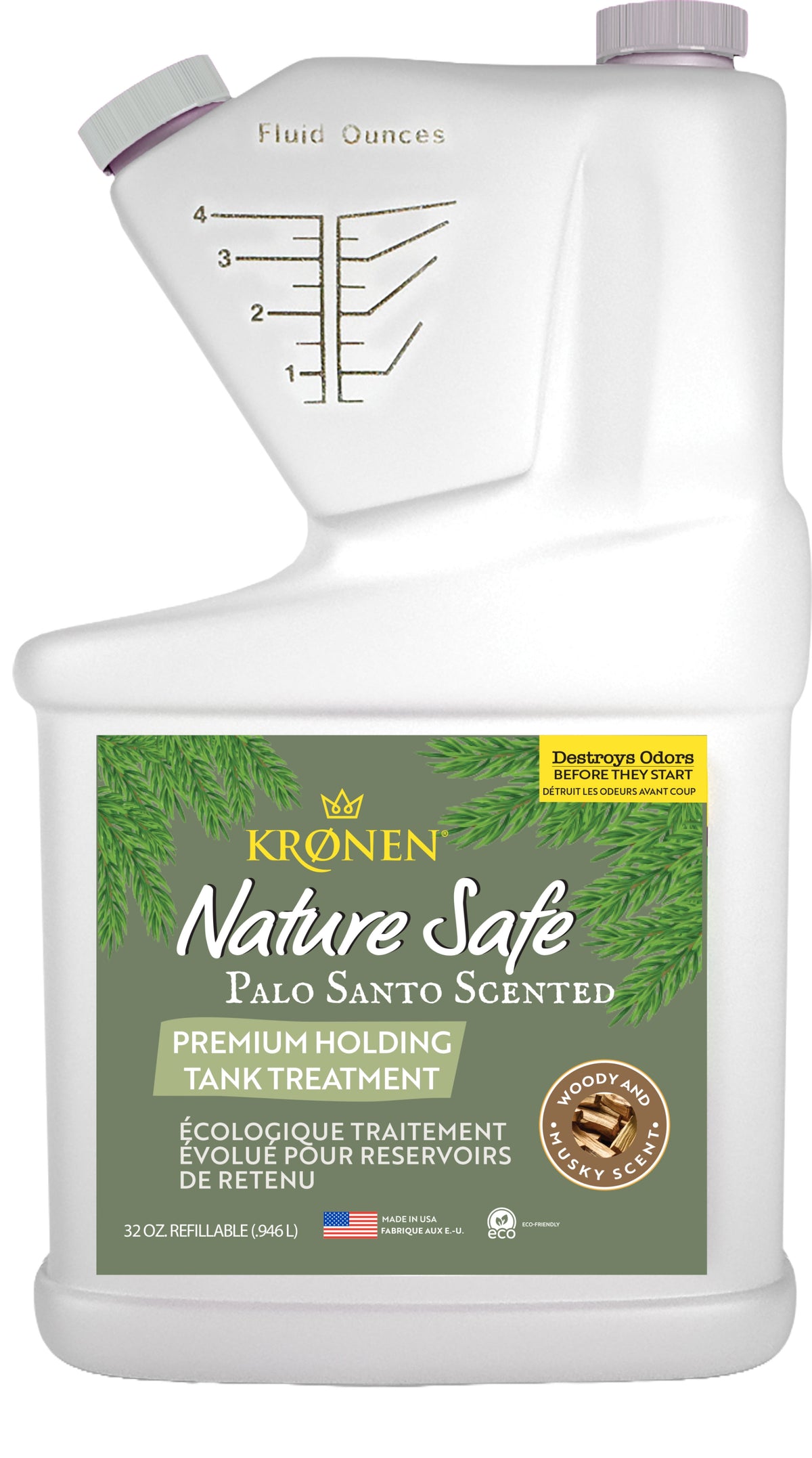 Kronen KHT001PS Holding Tank Treatment - 32 oz. Tip N Measure, Palo Santo Scent