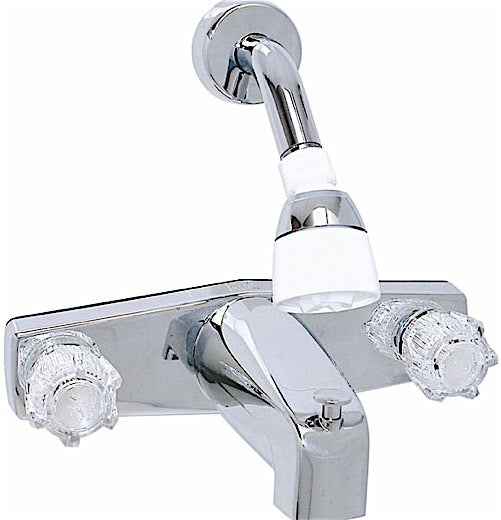 VALTERRA PF214348 TUB/SHOWER DIV FAUCET SHOWER HEAD KIT 8IN 2 KNOB PLASTIC/BRASS CHROME