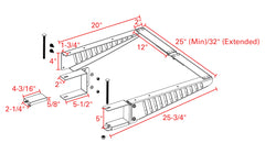 Quick Products QP-BMCSA RV Bumper-Mounted Cargo Support Arms - Includes Optional Adjustable Brace