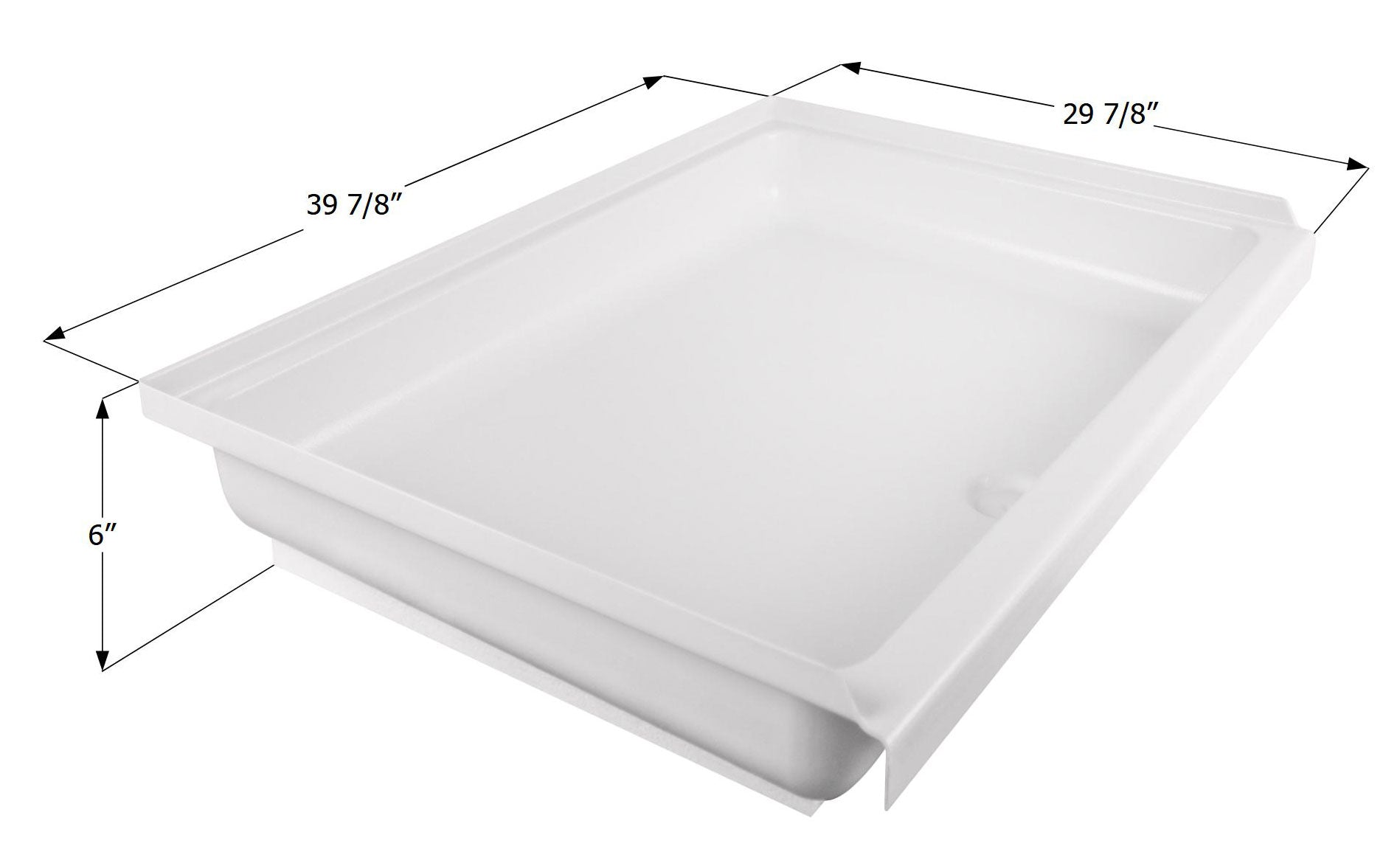 Icon 15585 Shower Pan Assembly SP3040-PW, Center Drain