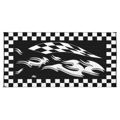 Ming's Mark HB1 Stylish Camping Reversible Graphic Patio Mat - 8' x 16', Checkered Flags