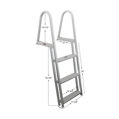 Extreme Max 3005.3377 Heavy-Duty Aluminum Pontoon & Dock Ladder with 15.75" Wide Steps - 3-Step, 300 lbs. Weight Capacity