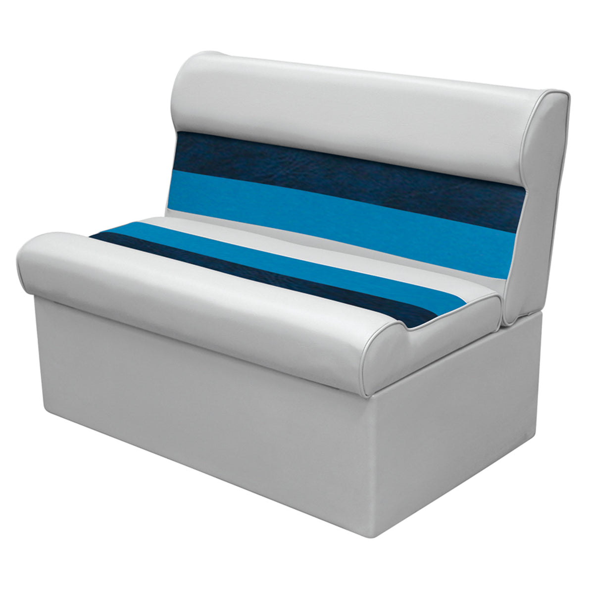 Wise 8WD100-1011 Deluxe 36" Pontoon Bench and Base - Grey/Navy/Blue