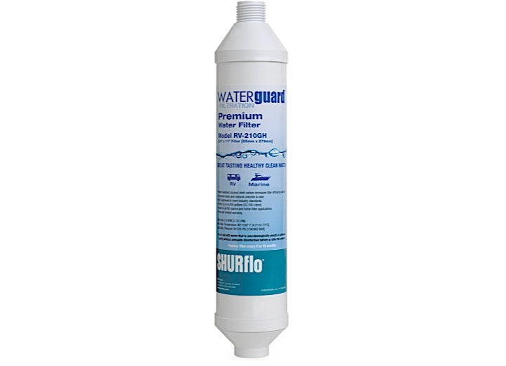 SHURFLO RV-210GH-KDF-A KDF/CARBON LONG LIFE HIGH QUALITY QUADSTAGE BACTERIOSTATIC KDF/CARBON INLINE