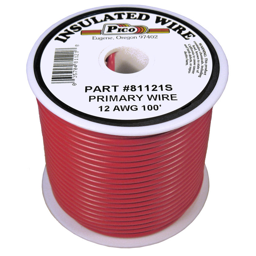 Pico 81121S Primary Wire - 12 AWG, Red, 100' Spool