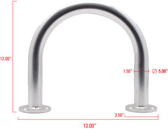 Extreme Max 3006.6909 Universal Aluminum Hand Rail for Pool, Hot Tub, Dock & Deck - 12" H x 13" W