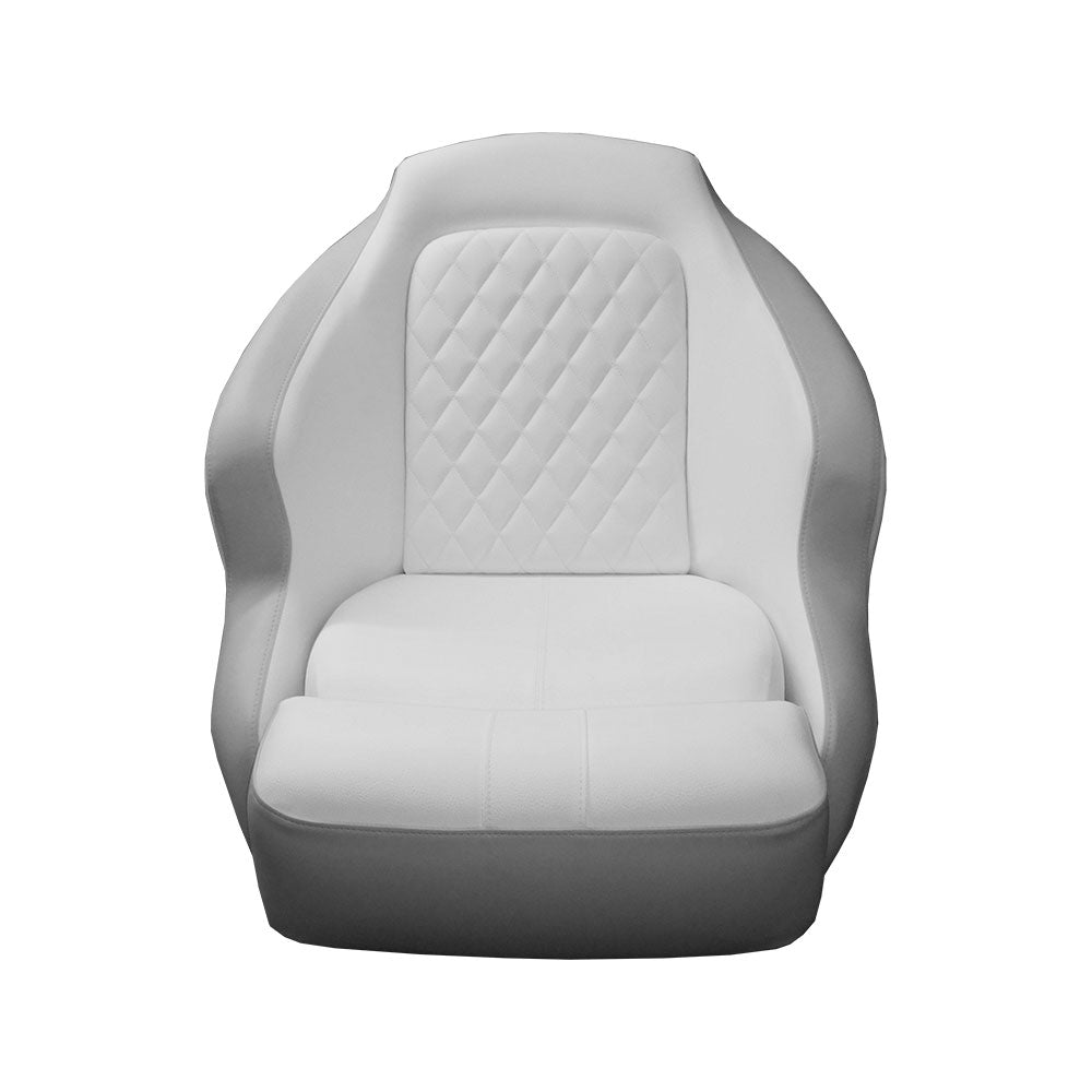 TACO Marine BA1-25WHT-GRY Anclote Diamond Bucket Seat - White and Gray