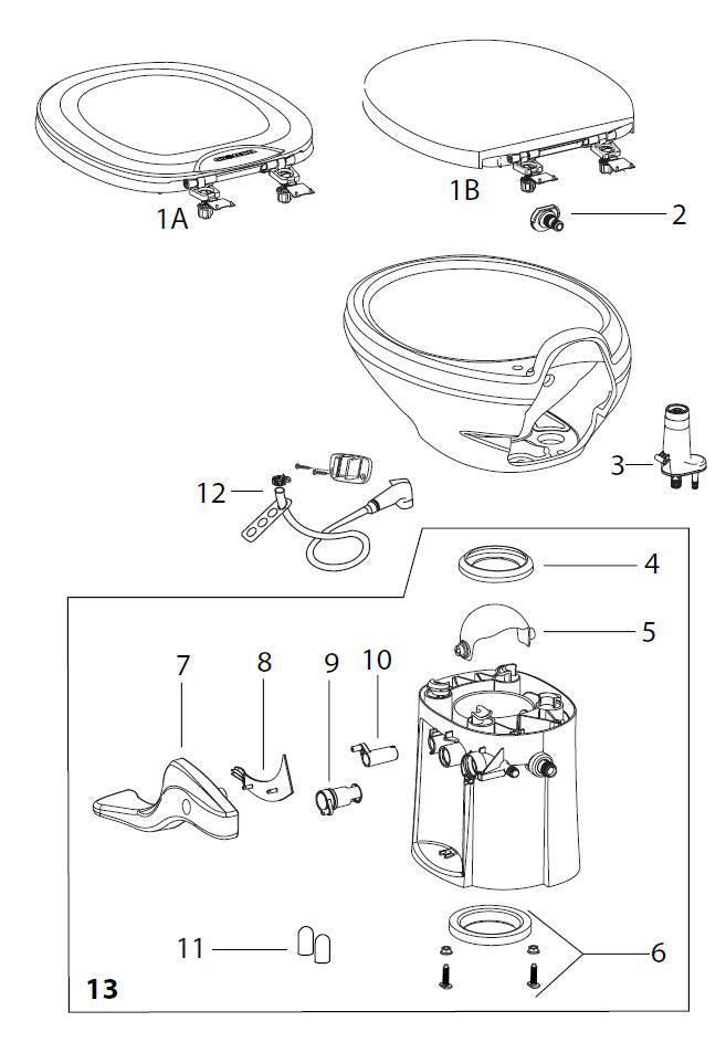 Thetford 42135 Base Kit - White