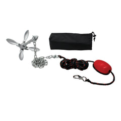 Extreme Max 3006.6785 BoatTector Complete All-in-One Deluxe Grapnel Anchor Kit for Small Boats, Kayaks, PWC, Jet Ski, Paddle Boards - Includes 3.5 lbs. Anchor, Rope, Anchor Chain, Shackles, Float, and Storage Bag