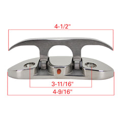 Extreme Max 3006.6631.4 Folding Stainless Steel Cleat 4-1/2", Value 4-Pack