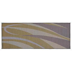 Ming's Mark GC7 Stylish Camping Reversible Graphic Patio Mat - 8' x 20', Brown/Gold