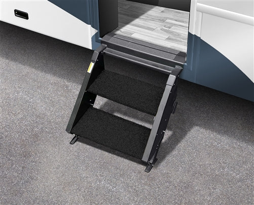 Prest-O-Fit 2-0506 Trailhead RV Step Rug for MORryde StepAbove - 2-Step, 19.5" W x 10.5" D, Obsidian Black