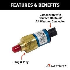 Lippert 142927 Pressure Switch (Nason) - 2150 PSI