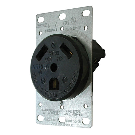 Valterra DG30VP 30 Amp Receptacle with Metal Plate