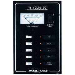 Paneltronics Standard DC 5 Position Breaker Panel & Meter w/LEDs