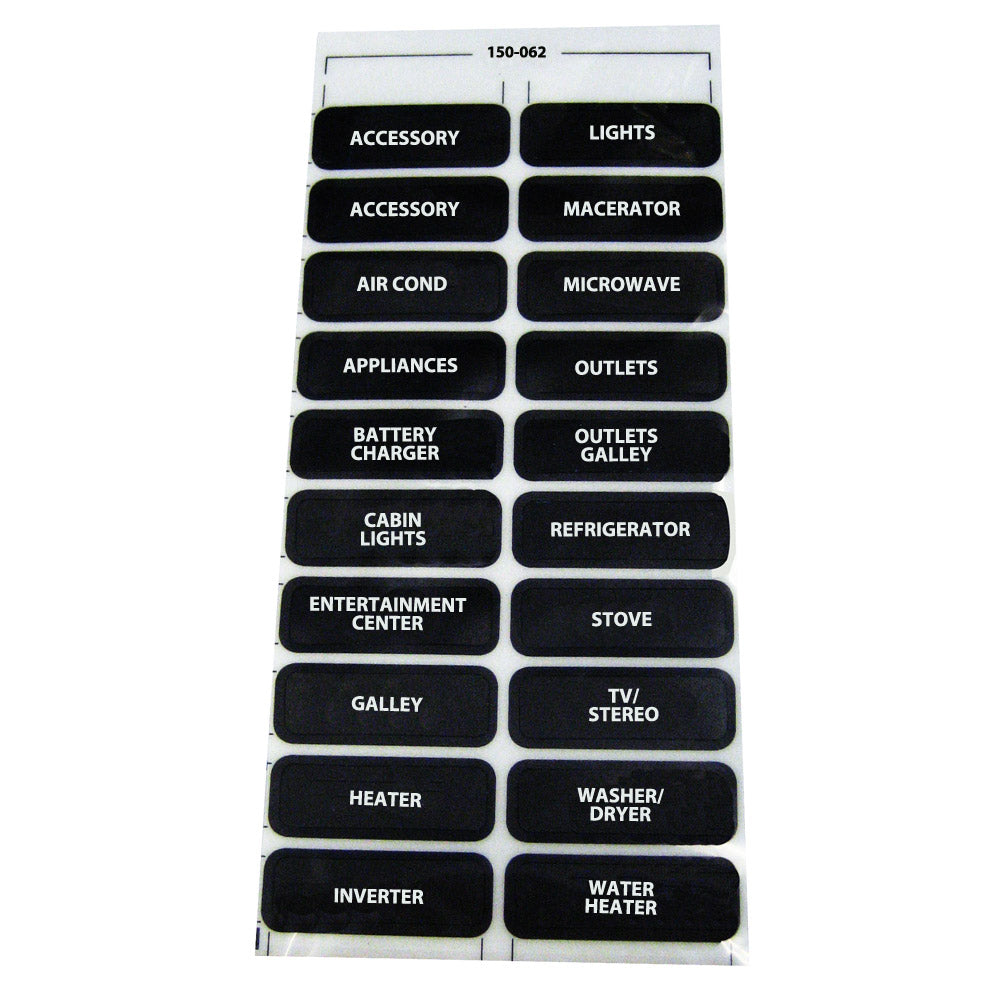 Paneltronics AC-20 Assorted Label Sheet