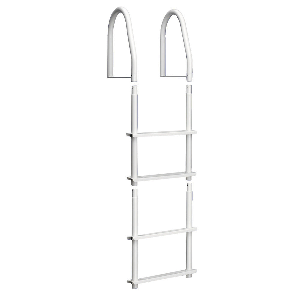 Dock Edge Fixed 4 Step Ladder Bright White Galvalume