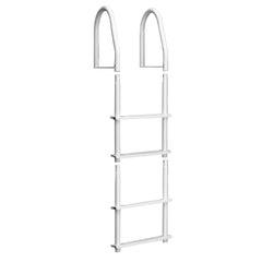 Dock Edge Fixed 4 Step Ladder Bright White Galvalume