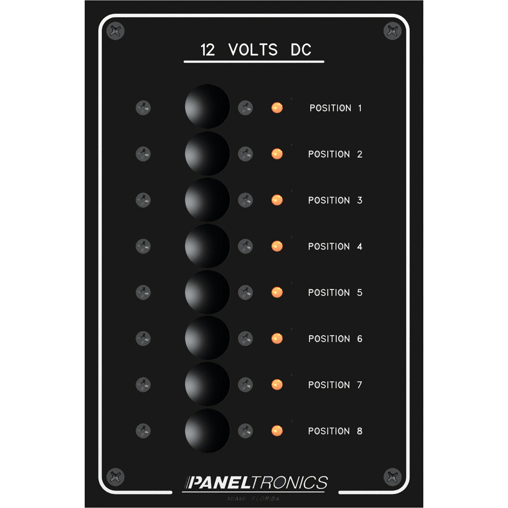 Paneltronics Standard Panel - DC 8 Position Circuit Breaker w/LEDs