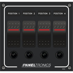 Paneltronics Waterproof Panel - DC 4-Position Illuminated Rocker Switch & Circuit Breaker