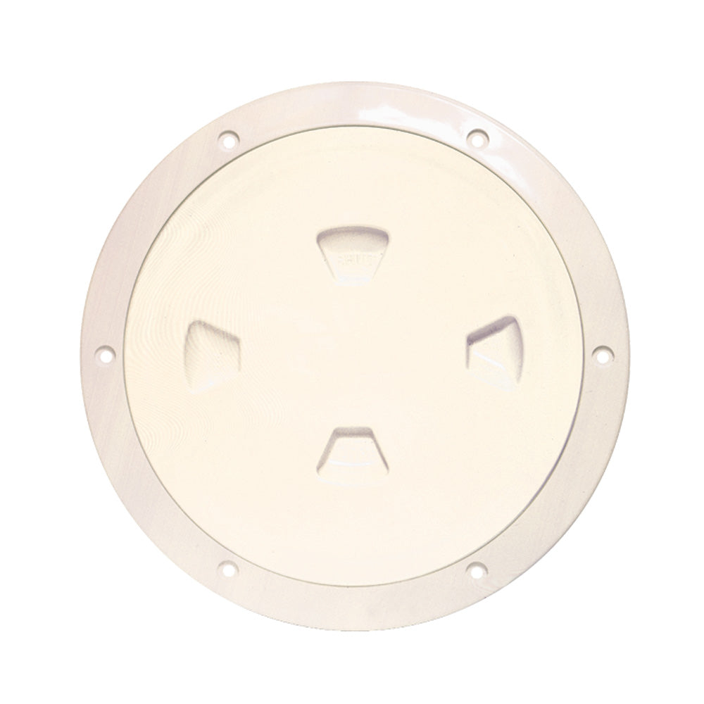 Beckson 8" Smooth Center Screw-Out Deck Plate - Beige