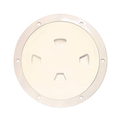 Beckson 8" Smooth Center Screw-Out Deck Plate - Beige