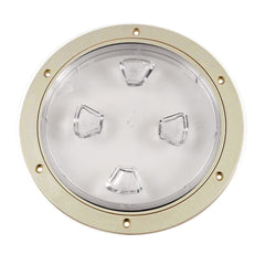 Beckson 8" Clear Center Screw-Out Deck Plate - Beige