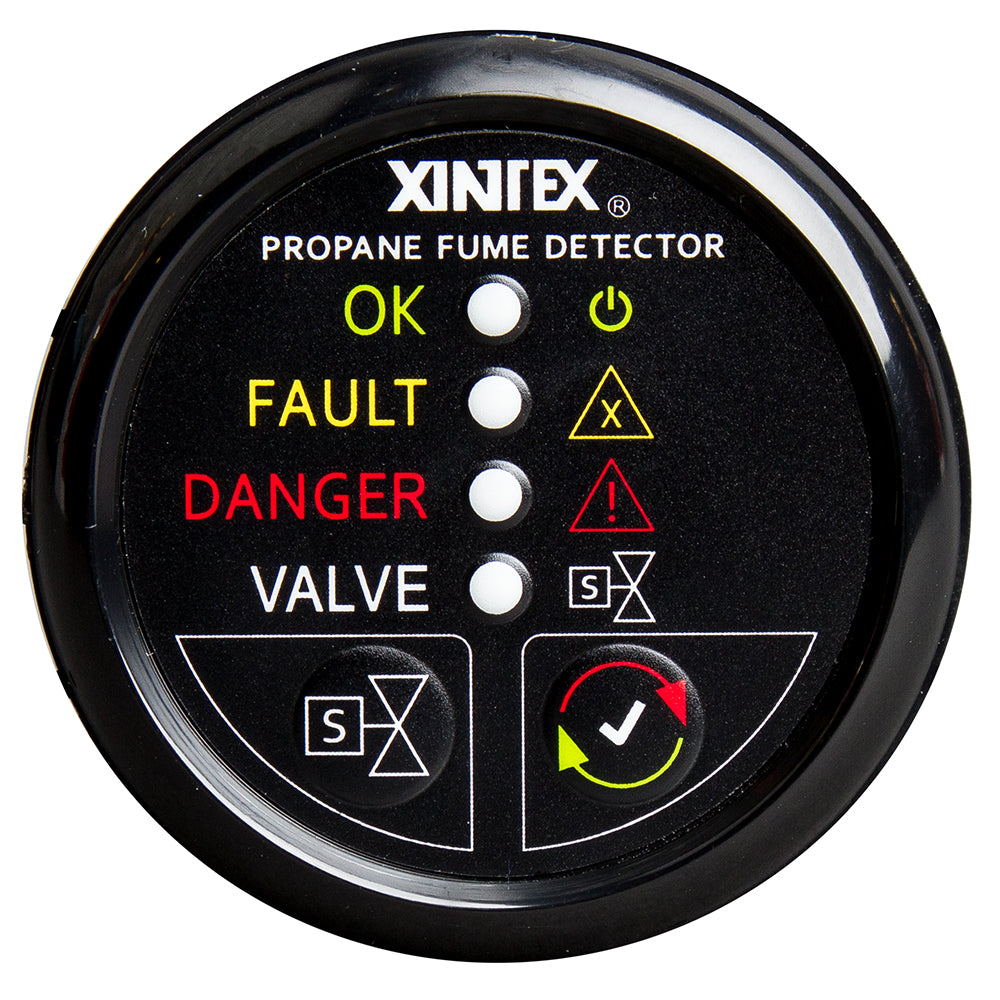 Fireboy-Xintex Propane Fume Detector w/Automatic Shut-Off &amp; Plastic Sensor - No Solenoid Valve - Black Bezel Display