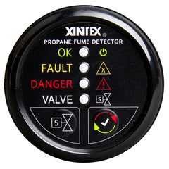 Fireboy-Xintex Propane Fume Detector w/Automatic Shut-Off &amp; Plastic Sensor - No Solenoid Valve - Black Bezel Display