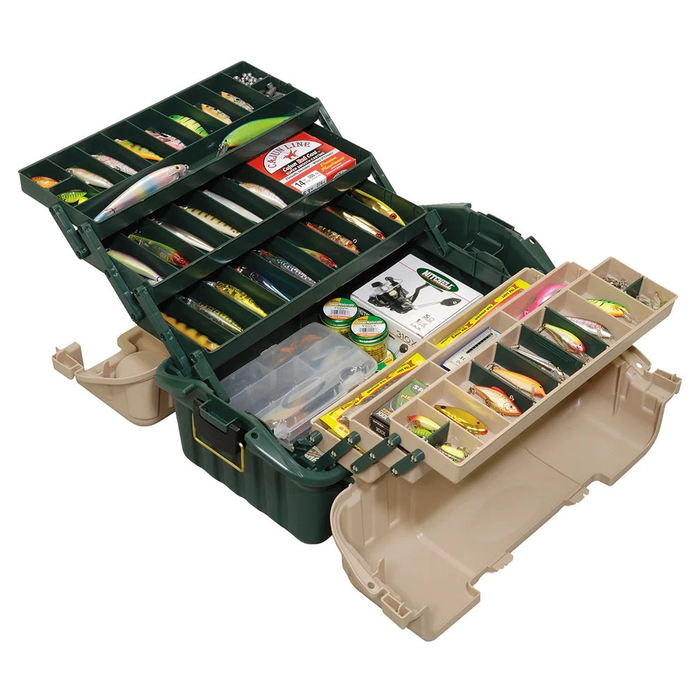 Plano Hip Roof Tackle Box w/6-Trays - Green/Sandstone 861600