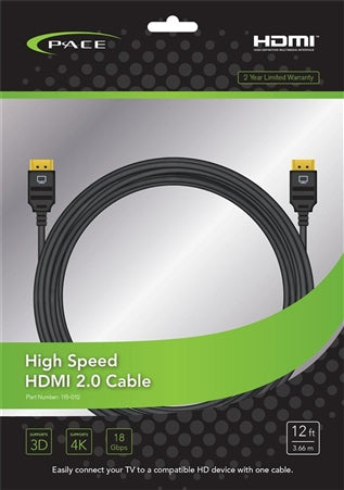 Pace International 115-012 High Speed & Cl3 Rated HDMI 12'