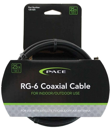 Pace International 135-025 Coaxial Rg-6 Cable 25'