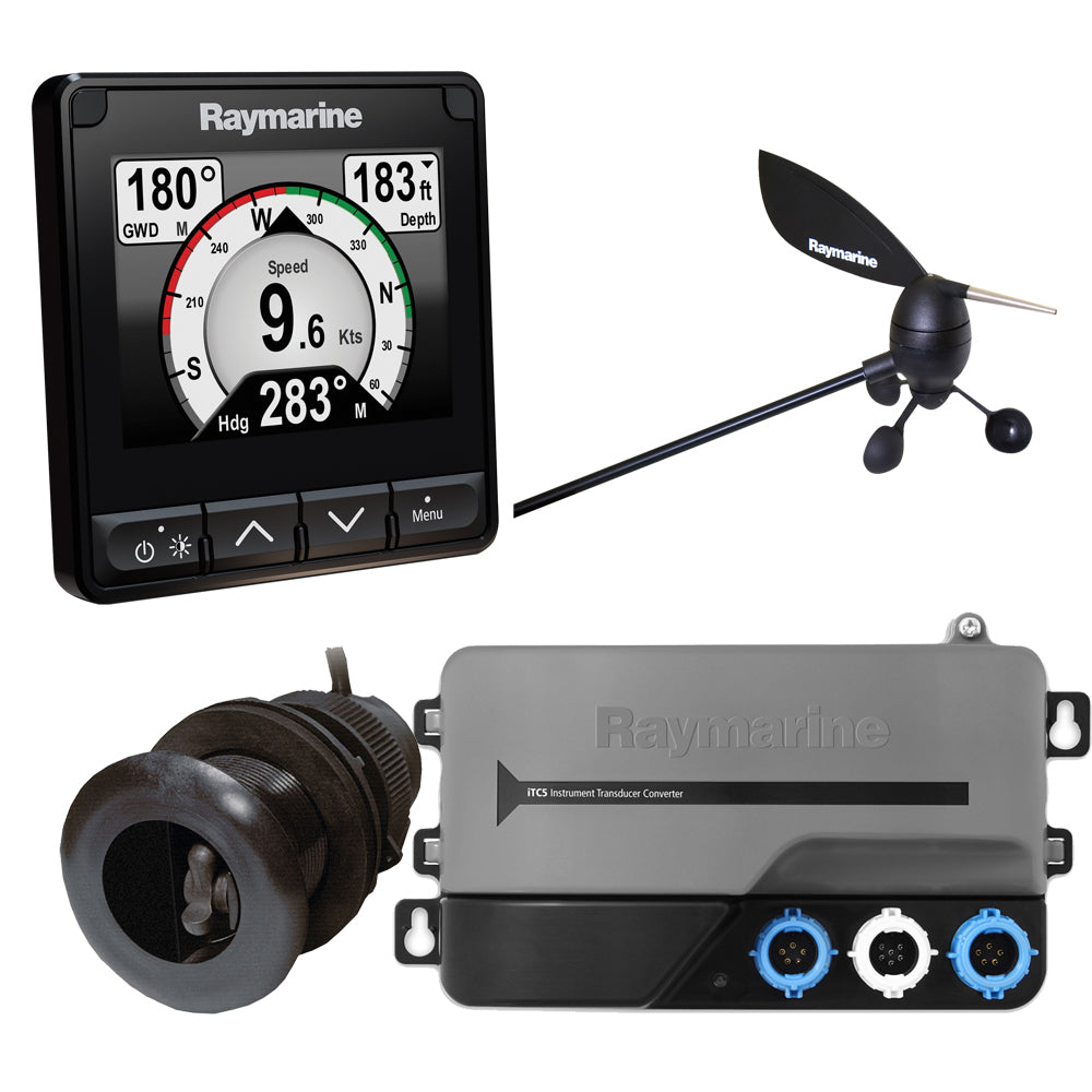 Raymarine i70s System Pack w/Color Instrument &amp; Wind, DST Transducers, iTC-5, 3M Backbone, T-Piece, Power &amp; 2 Backbone Terminators