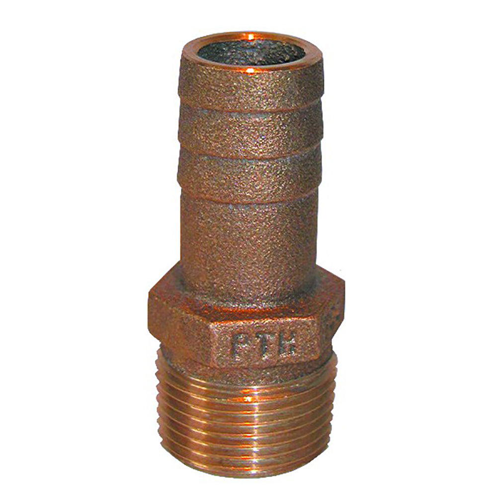 GROCO 1/2" NPT x 1/2" or 5/8" ID Bronze Pipe to Hose Straight Fitting