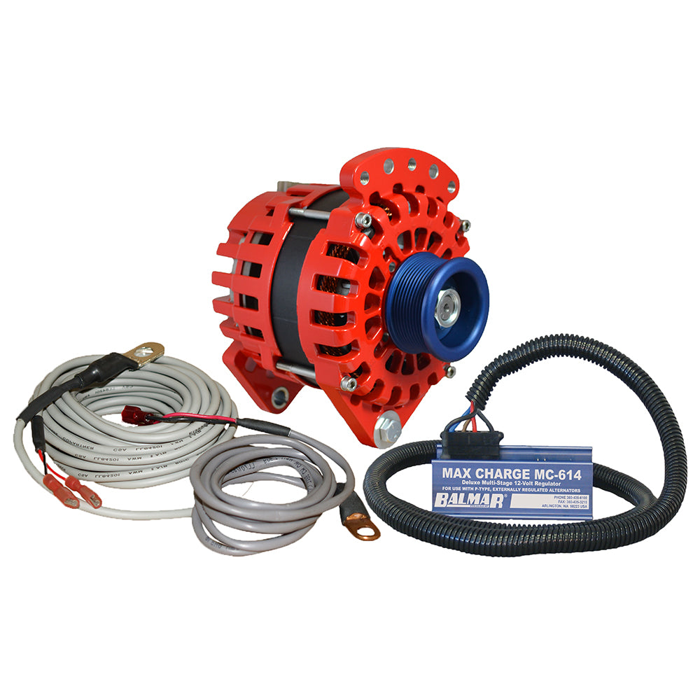 Balmar Alternator 3.15" Dual Foot Saddle J10 Serpentine Pulley Regulator &amp; Temp Sensor - 170A Kit - 12V