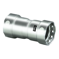 Viega MegaPress 1/2" Stainless Steel 304 Coupling w/Stop - Double Press Connection - Smart Connect Technology 95285