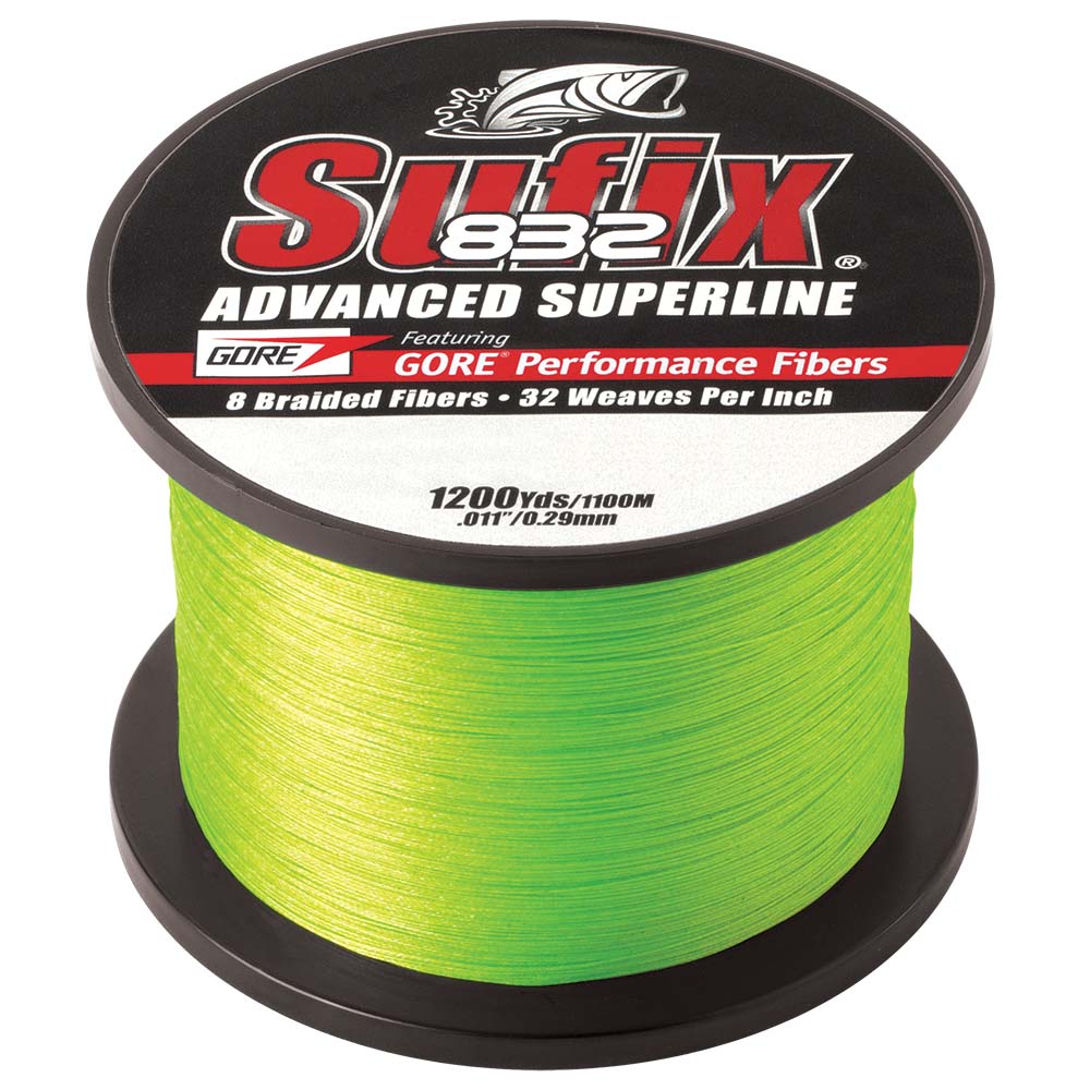 Sufix 832&reg; Advanced Superline&reg; Braid - 10lb - Neon Lime - 1200 yds