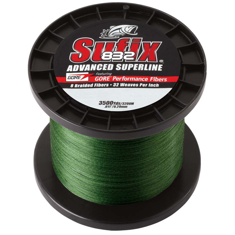 Sufix 832&reg; Advanced Superline&reg; Braid - 20lb - Low-Vis Green - 3500 yds