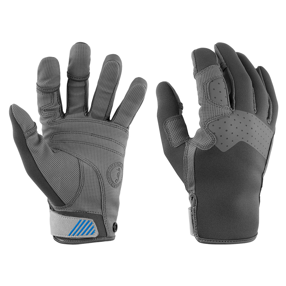 Mustang Traction Closed Finger Gloves - Grey/Blue - Medium