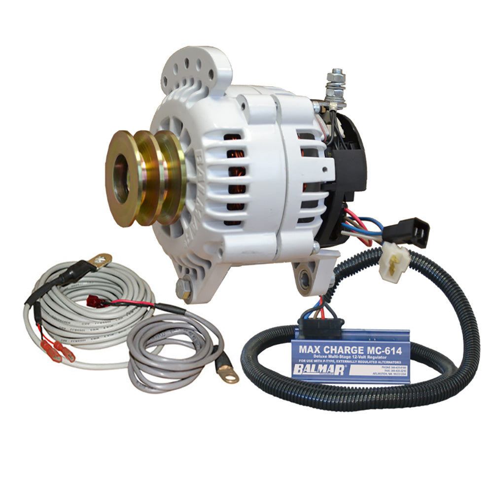 Balmar Alternator 100 AMP Kit 12V 3.15" Dual Foot Saddle Dual Pulley Regulator &amp; Temp Sensor